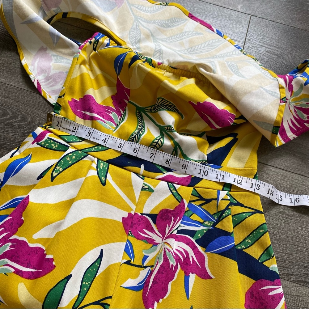 Flying‎ Tomato Yellow Floral Off the Shoulder Romper - Picture 8 of 12
